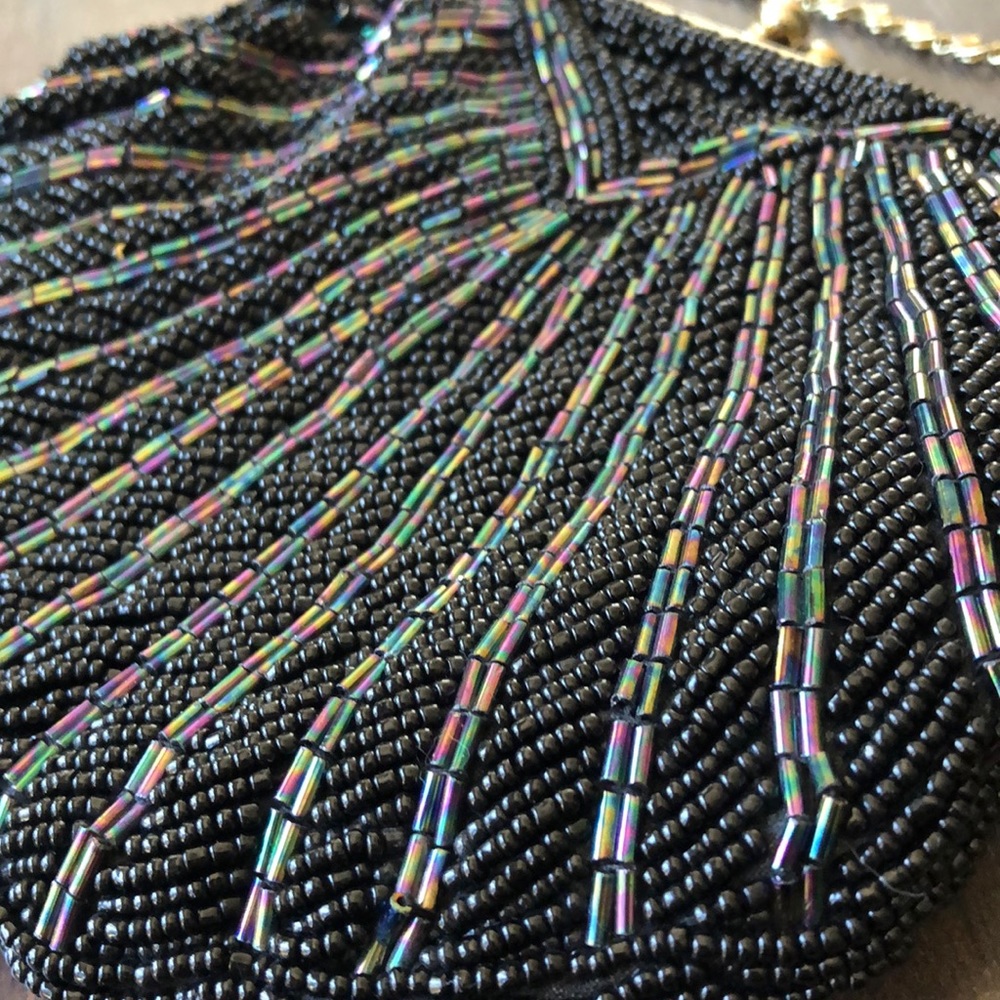VNT beautiful black bead Scalloped handbag - Picture 16 of 16